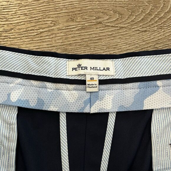 Peter Millar Golf Shorts Mens 40 Navy Blue Flat Front Outdoor Casual Preppy - Picture 3 of 8
